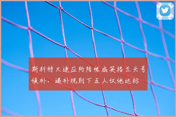 斯科特火速应约陪练成英格兰头号候补，递补规则下五人仅他达标